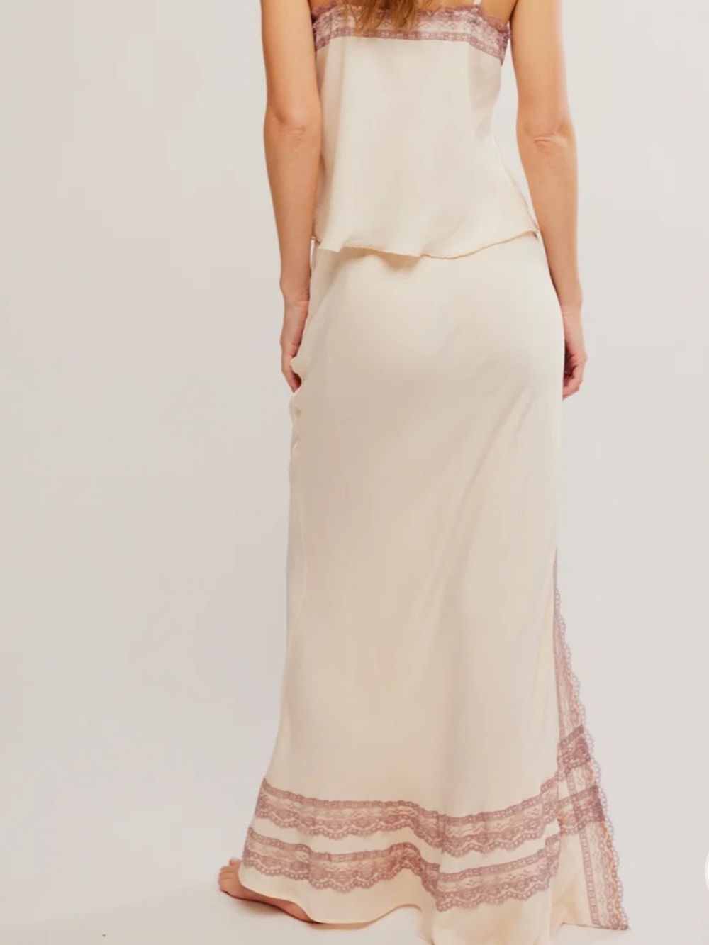 🆕 FP Intimately Lace Maxi Skirt Set Lingerie Slip Camisole WISH YOU WERE HERE XL - Picture 6 of 13
